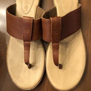 Timberland Women's Cognac Leather Thong Sandal Size 9 NWOT